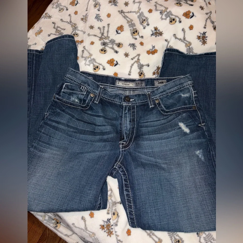 Dark Blue Jeans - Classic Stretch Denim - Picture 2 of 5